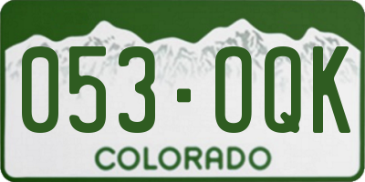 CO license plate 053OQK
