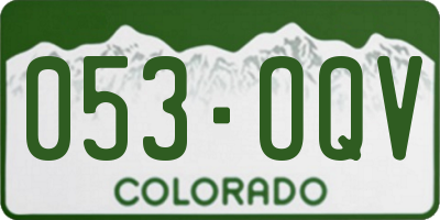 CO license plate 053OQV