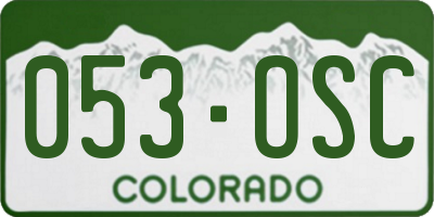 CO license plate 053OSC