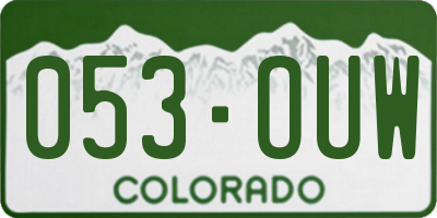 CO license plate 053OUW