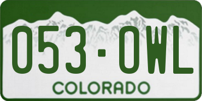 CO license plate 053OWL