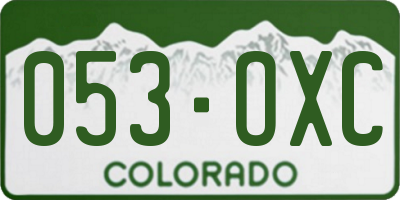 CO license plate 053OXC