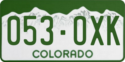 CO license plate 053OXK
