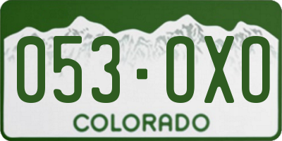 CO license plate 053OXO