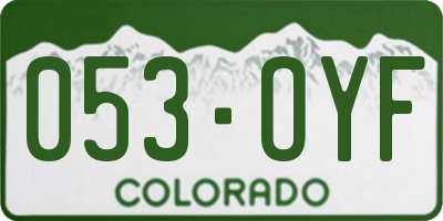 CO license plate 053OYF