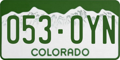 CO license plate 053OYN