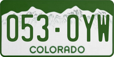 CO license plate 053OYW