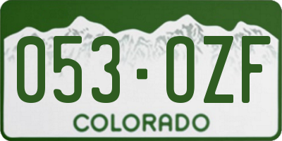 CO license plate 053OZF