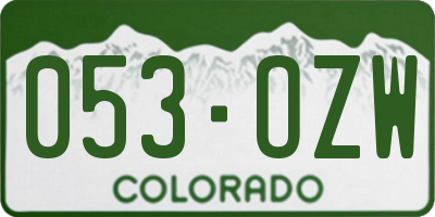 CO license plate 053OZW