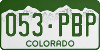 CO license plate 053PBP