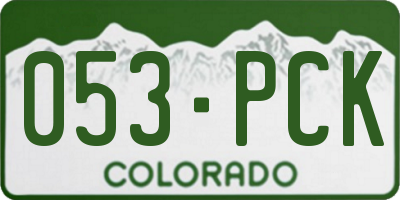 CO license plate 053PCK
