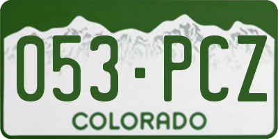 CO license plate 053PCZ
