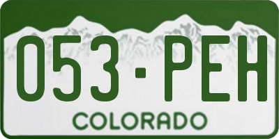 CO license plate 053PEH