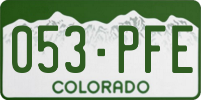 CO license plate 053PFE