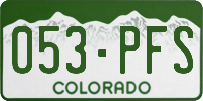 CO license plate 053PFS