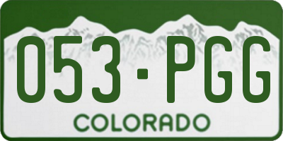 CO license plate 053PGG