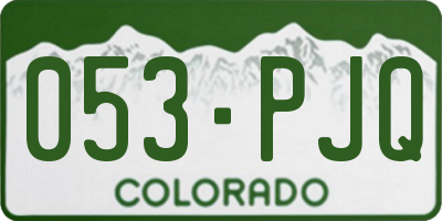 CO license plate 053PJQ