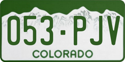 CO license plate 053PJV