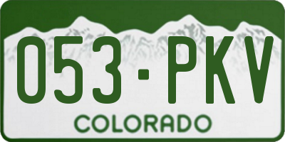 CO license plate 053PKV