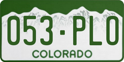 CO license plate 053PLO