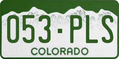 CO license plate 053PLS