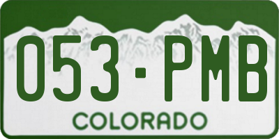 CO license plate 053PMB