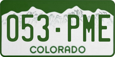 CO license plate 053PME