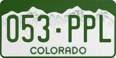 CO license plate 053PPL