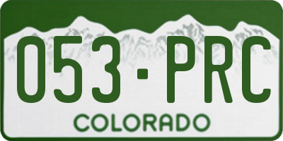 CO license plate 053PRC