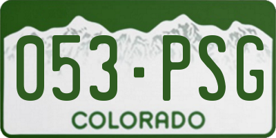 CO license plate 053PSG
