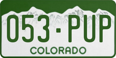 CO license plate 053PUP