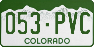 CO license plate 053PVC