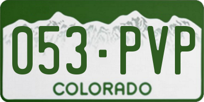 CO license plate 053PVP