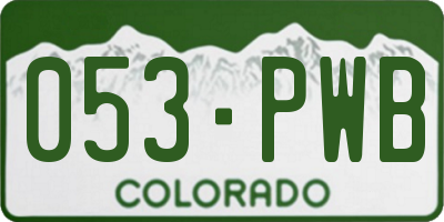 CO license plate 053PWB