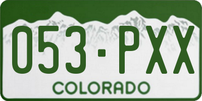 CO license plate 053PXX