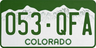 CO license plate 053QFA