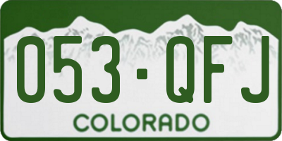 CO license plate 053QFJ