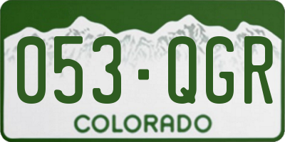 CO license plate 053QGR