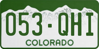 CO license plate 053QHI