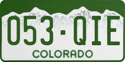 CO license plate 053QIE