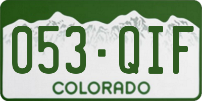 CO license plate 053QIF