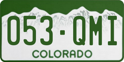 CO license plate 053QMI