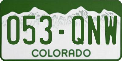 CO license plate 053QNW