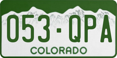 CO license plate 053QPA