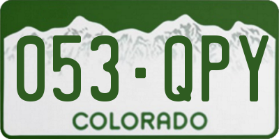 CO license plate 053QPY