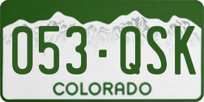 CO license plate 053QSK