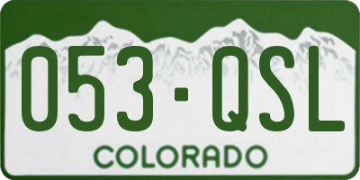 CO license plate 053QSL