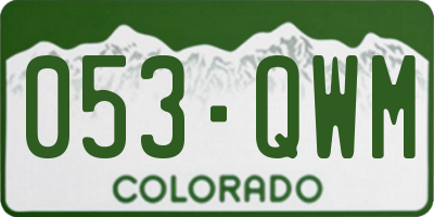 CO license plate 053QWM