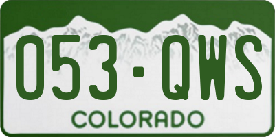 CO license plate 053QWS