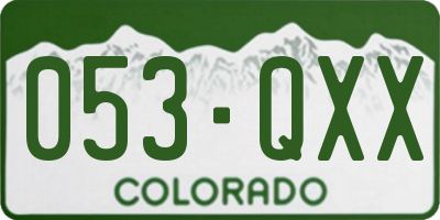 CO license plate 053QXX